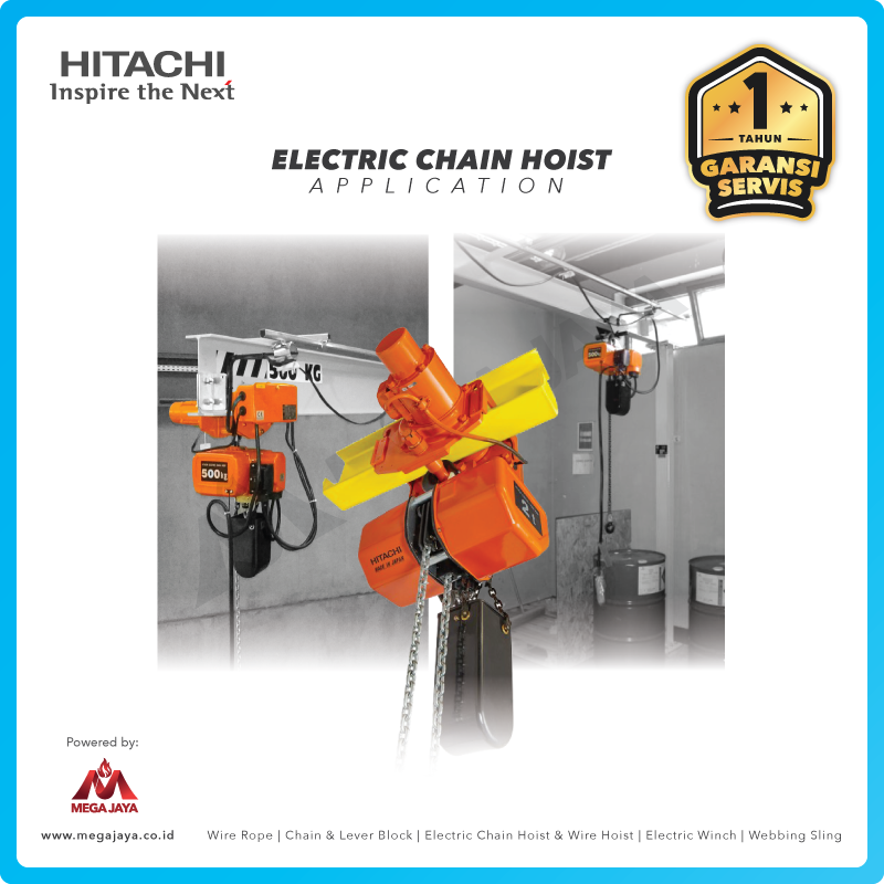 Dapatkan Produk Electric Chain Hoist 3F Hitachi 1 FH 1 T x 6 M Harga