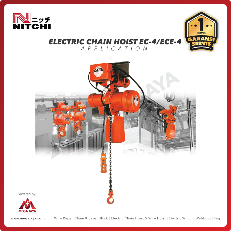 Jual Nitchi Electric Chain Hoist MH5 2 Ton Kuat dan Bergaransi
