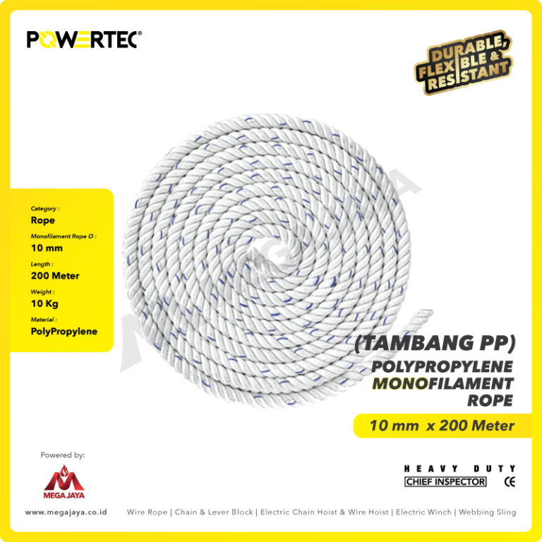 Dapatkan Produk PP Mono Rope Powertec 10Milimeter - Cir 1 1/4
