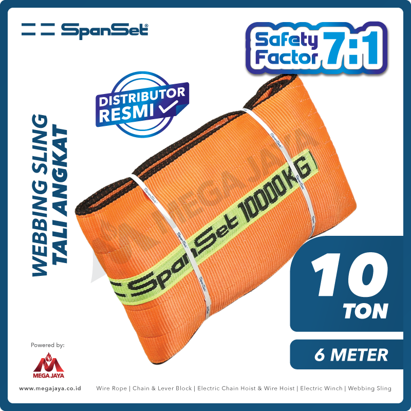 Dapatkan Produk Web Sling Spanset (7:1) 2Ply 10 T X 6 M (Orange) Harga ...