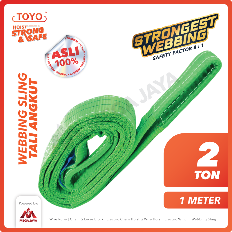 Dapatkan Produk Webbing Sling Merek Toyolift (8:1) 2Ply 2 T X 1 M ...