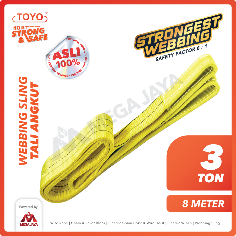 Dapatkan Produk Webbing Sling Merek Toyolift (8:1) 2Ply 3 T X 8 M ...