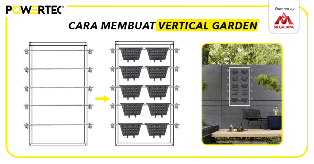 cara membuat mini vertical garden