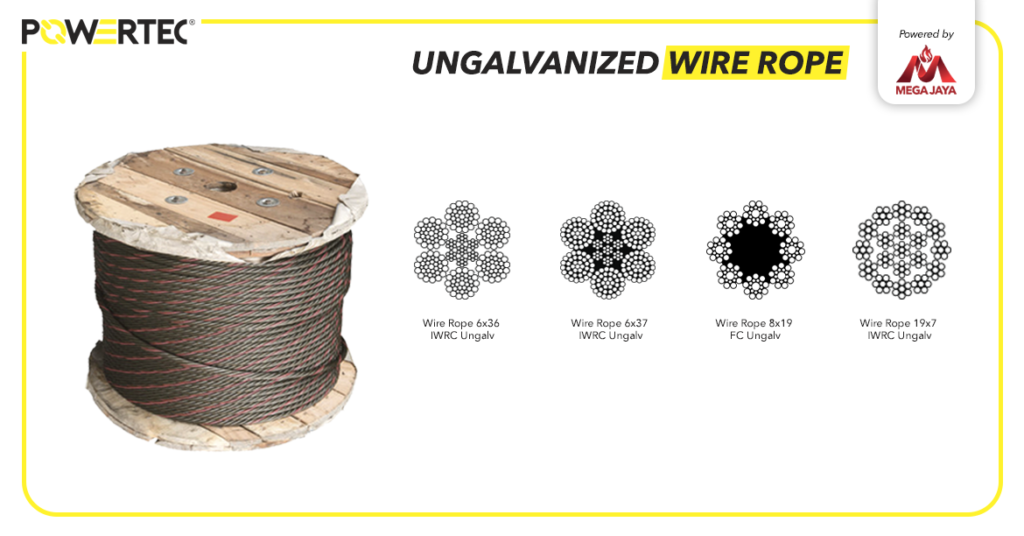 Jenis-jenis ukuran ungalvanized wire rope