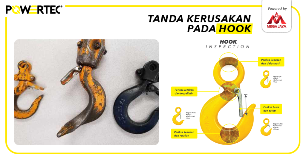 tanda kerusakan pada hook