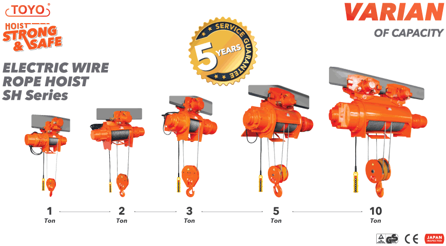 ukuran wire rope hoist toyo