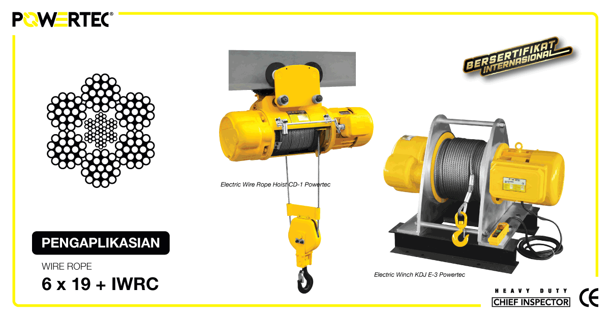 Fungsi Wire Rope 6 x 19 IWRC Untuk Wire Rope Hoist dan Winch 