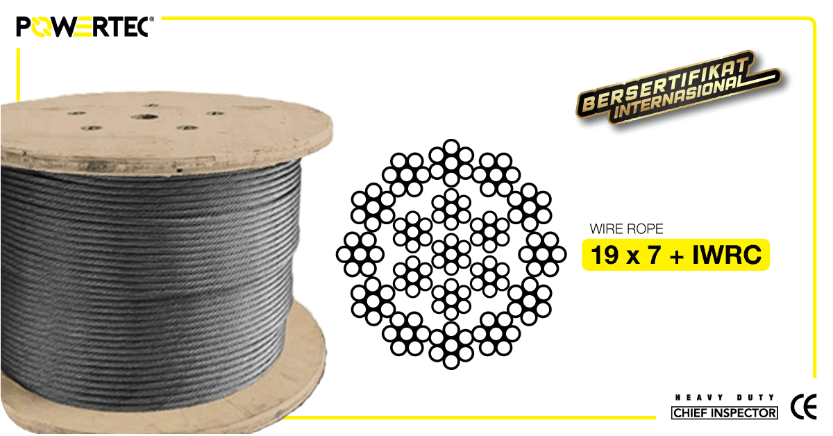 Temukan Jenis Wire rope 19x 7 IWRC Lengkap