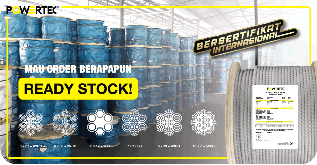 Beli Wire Rope Murah dan Berkualitas, Beragam Kapasitas dan Ukuran