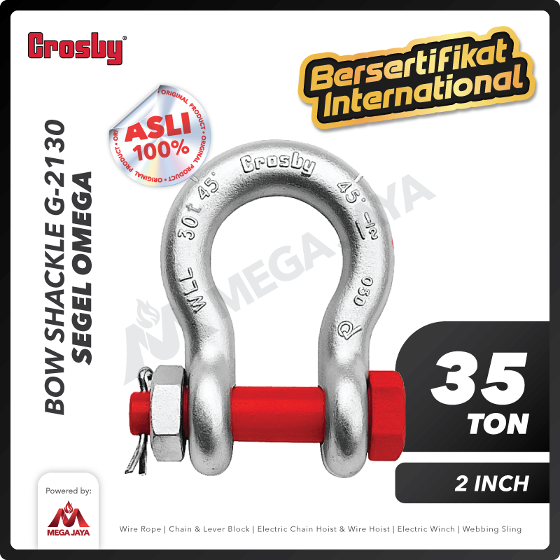 Columbus McKinnon M653G Galvanized Screw Pin Anchor Shackle – 7/8”, WLL 8.5 Tons, Made In USA