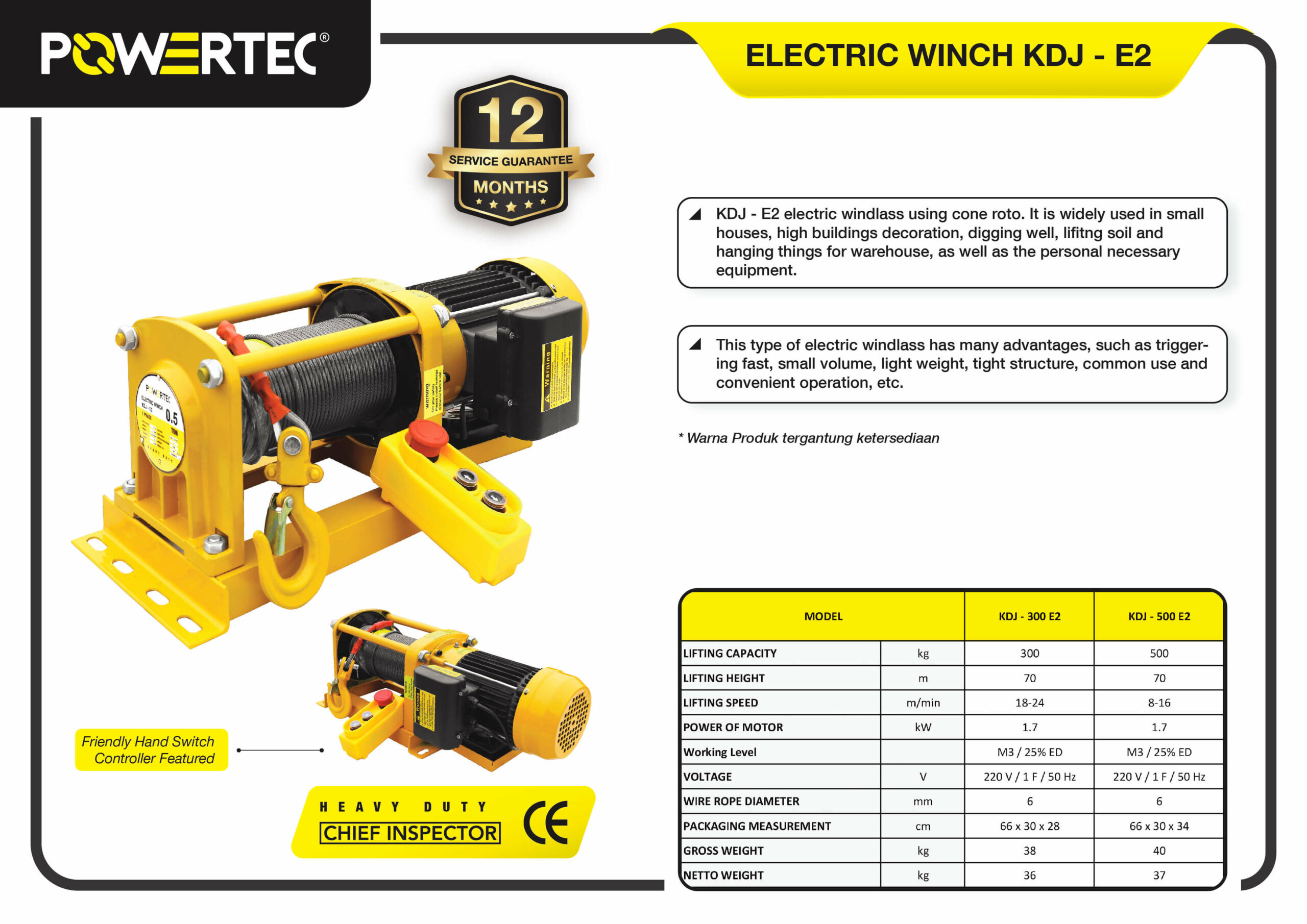 Jual Electric Winch E2 & E3 Powertec Mega Jaya - Brosur
