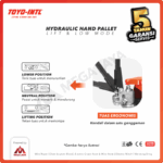 Hydraulic Hand Pallet Truck Toyo 3 T (Nylon Wheel) 550mm x 1150mm - Image 3