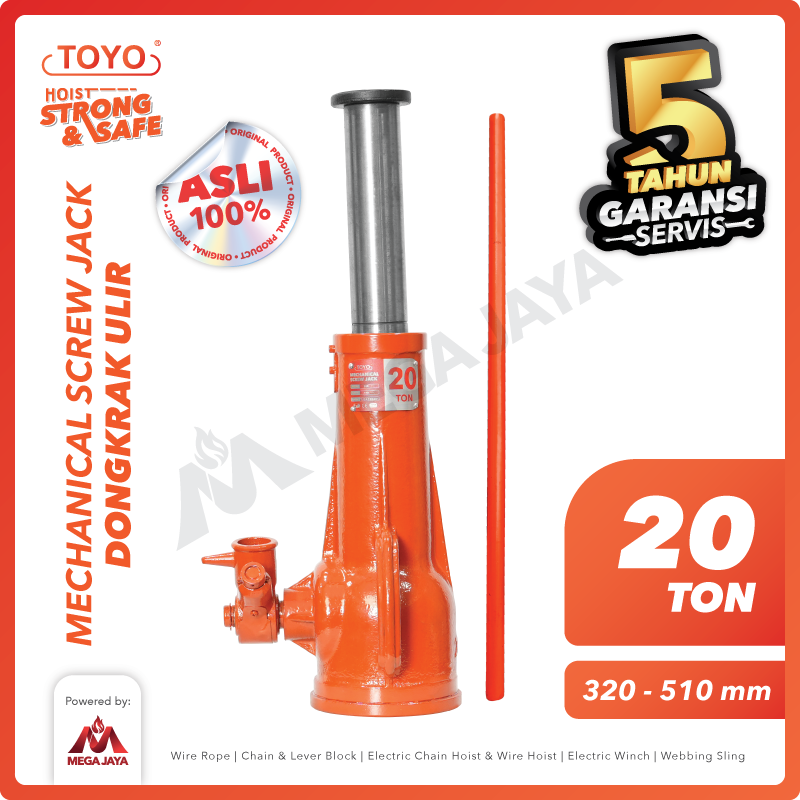 Y01IOKQ Mechanical Screw Jack Toyo QL20 20 T + Handle - Image 1