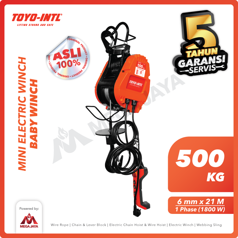 jK21qpZ Mini Electric Winch Toyo 500 Kg x 21 M (6mm) - Image 1