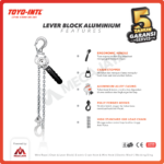 Alum. Lever Block Toyo 0,25 T x 1,5 M - Image 2