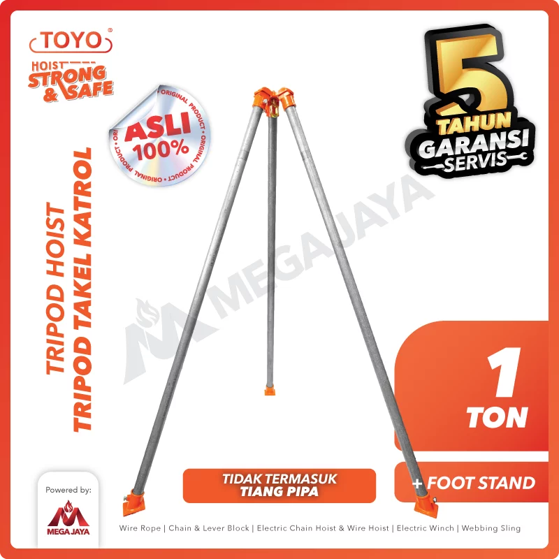 6aSZIUc-1.webp Tripod Hoist Toyo 1 T + Foot Stand - Image 1